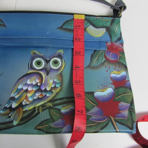 Anuschka Hand Painted Leather Crossbody Bag Purse - Picture 13 of 15
